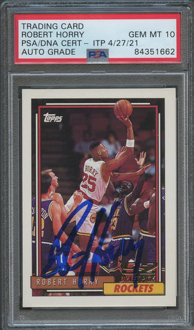 1992 Topps #308 ROBERT HORRY Signed Card AUTO 10 PSA Slabbed RC Rookie