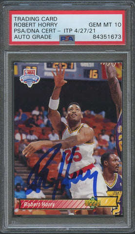 1992-93 Upper Deck #7 ROBERT HORRY Signed Card AUTO 10 PSA Slabbed RC Rookie