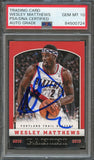 2012-13 Panini Basketball #173 Wesley Matthews Signed Card AUTO 10 PSA Slabbed Trailblazers