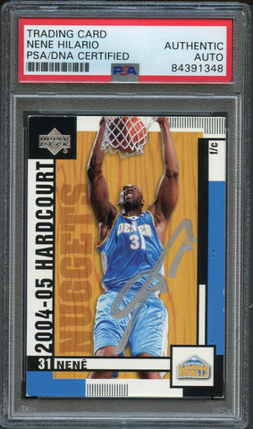 2004-05 Upper Deck Hardcourt #21 Nene Signed AUTO PSA Slabbed Nuggets