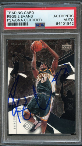 2003-04 Upper Deck Black Diamond #26 Reggie Evans Signed Card AUTO PSA Slabbed Sonics