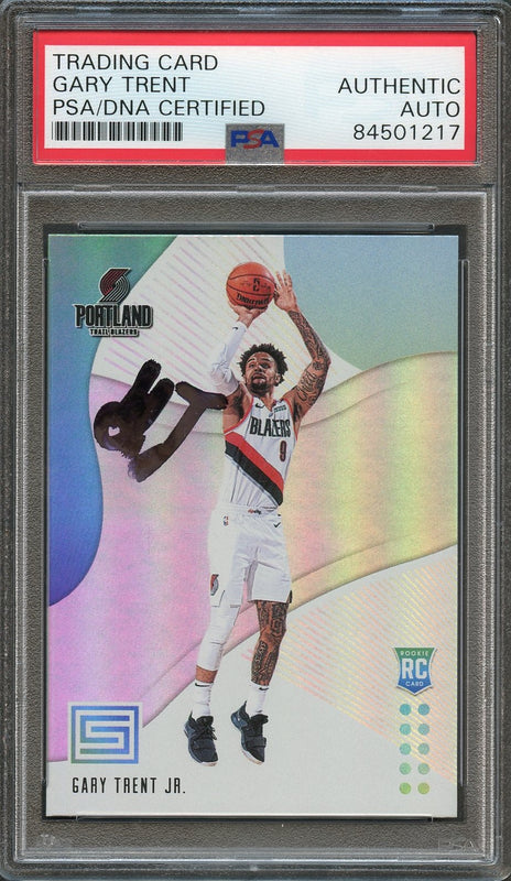 2018-19 Panini Status Rookies 1 #143 Gary Trent Jr Signed Rookie Card AUTO PSA Slabbed RC Blazers