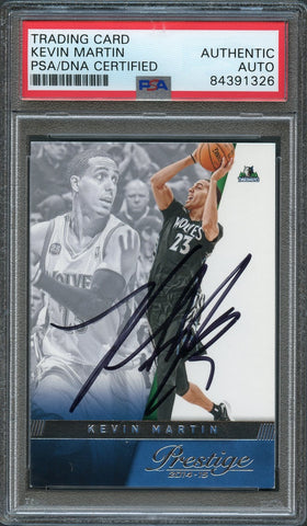 2014-15 Panini Prestige #135 Kevin Martin Signed Card AUTO PSA Slabbed Timberwolves