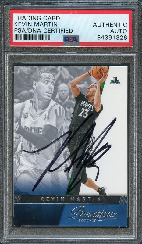 2014-15 Panini Prestige #135 Kevin Martin Signed Card AUTO PSA Slabbed Timberwolves