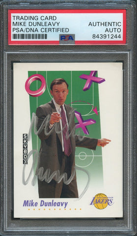 1991-92 SkyBox #390 Mike Dunleavy Signed Card AUTO PSA Slabbed Lakers