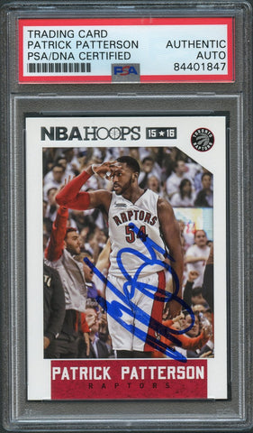 2015-16 NBA Hoops #196 Patrick Patterson Signed Card AUTO PSA Slabbed Raptors