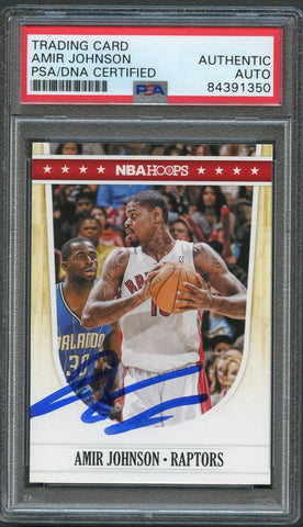 2011-12 NBA Hoops #229 Amir Johnson Signed Card AUTO PSA Slabbed Raptors