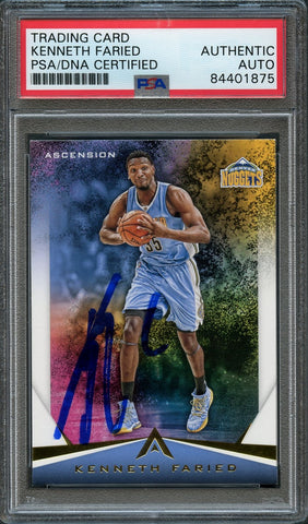 2017-18 Panini Ascension #31 Kenneth Faried Signed AUTO PSA Slabbed Nuggets