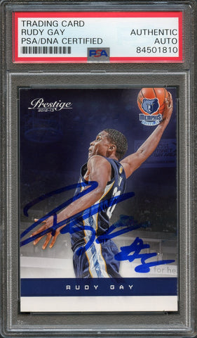 2012-13 Panini Prestige #52 Rudy Gay Signed Card AUTO PSA Slabbed Grizzlies