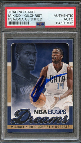 2013-14 NBA Hoops Dreams #13 Michael Kidd-Gilchrist Signed Card AUTO PSA Slabbed Hornets