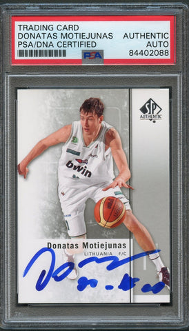 2011-12 SP Authentic #40 Donatas Motiejunas Signed Card AUTO PSA Slabbed Rockets