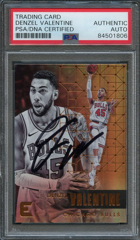 2017-18 Panini Essentials #38 Denzel Valentine Signed Card AUTO PSA Slabbed Bulls