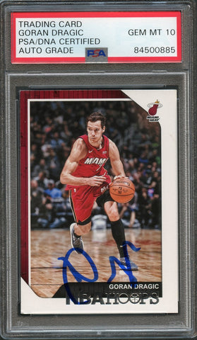 2018-19 NBA Hoops #167 Goran Dragic Signed Card AUTO 10 PSA/DNA Slabbed Heat