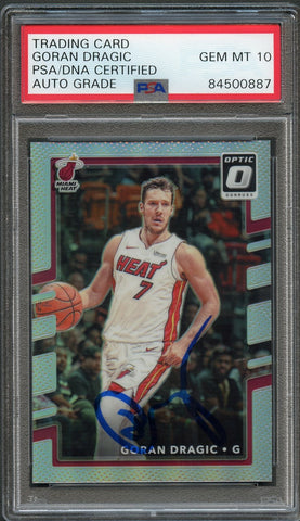 2017-18 Donruss Optic Silver #76 Goran Dragic Signed Card AUTO 10 PSA/DNA Slabbed Heat