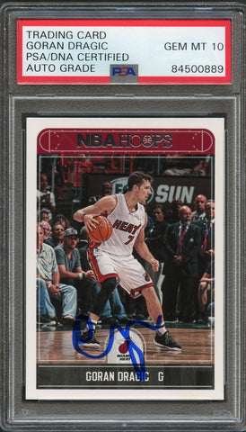 2017-18 NBA Hoops #67 Goran Dragic Signed Card AUTO 10 PSA/DNA Slabbed Heat