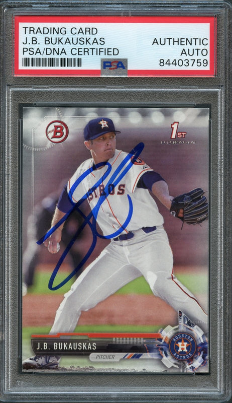 2017 Bowman Draft # BD-143 J.B. Bukauskas Signed Card PSA Slabbed Auto Astros