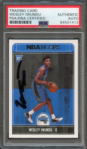 2017-18 NBA Hoops Base #283 Wesley Wes Iwundu Signed Card AUTO PSA/DNA Slabbed RC Magic