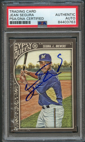 2015 Topps Gypsy Queen #221 Jean Segura Signed Card PSA Slabbed Auto Brewers