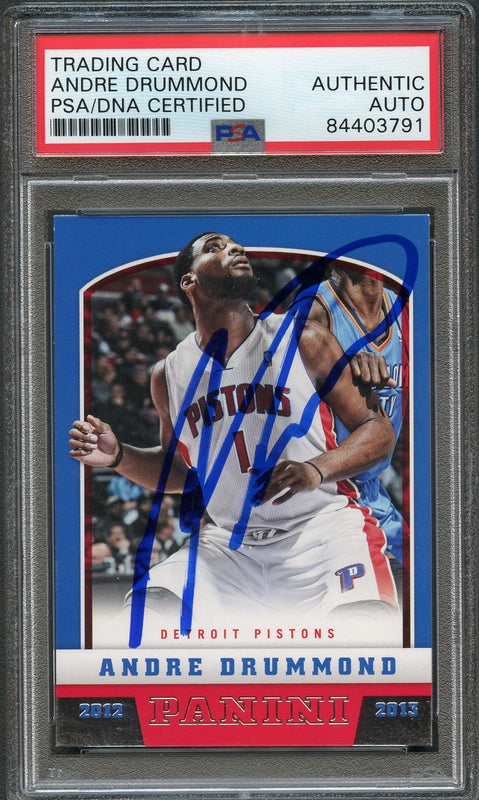 2012-13 Panini Basketball #211 Andre Drummond Signed Card AUTO PSA Slabbed Pistons