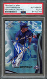 2017 Bowman Platinum #TPLB Lewis Brinson Signed Card Auto PSA Slabbed