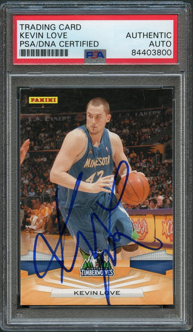 2009-10 Panini Basketball #214 Kevin Love Signed Card AUTO PSA Slabbed Timberwolves