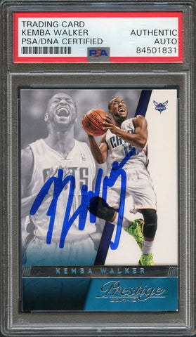 2014-15 Panini Prestige #65 Kemba Walker Signed Card AUTO PSA Slabbed Bobcats