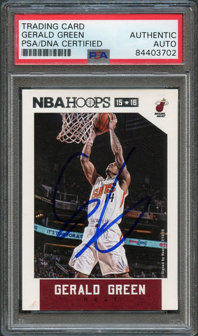 2015-16 NBA Hoops #51 Gerald Green Signed Card AUTO PSA Slabbed Suns