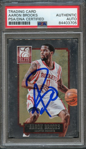 2013-14 Elite Basketball #190 Aaron Brooks Signed Card AUTO PSA Slabbed Rockets