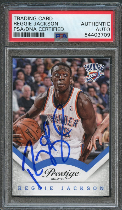 2013-14 Panini Prestige #37 Reggie Jackson Signed Card Auto PSA/DNA Slabbed Thunder