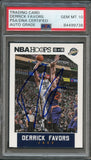 2015-16 NBA Hoops #109 Derrick Favors Signed Card AUTO 10 PSA Slabbed Jazz