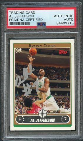 2006 Topps #9 Al Jefferson Signed Card AUTO PSA Slabbed Celtics