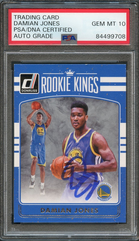 2016-17 Donruss Rookie Kings #25 Damian Jones Signed Card AUTO 10 PSA/DNA Slabbed GSW RC