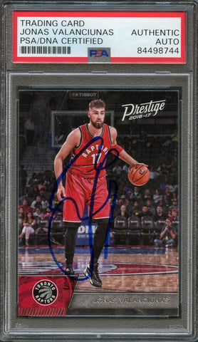 2016-17 Panini Prestige #75 Jonas Valanciunas Signed Card AUTO PSA Slabbed Toronto Raptors