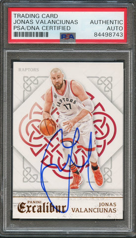 2015-16 PANINI EXCALIBUR #5 Jonas Valanciunas Signed Card AUTO PSA Slabbed Toronto Raptors