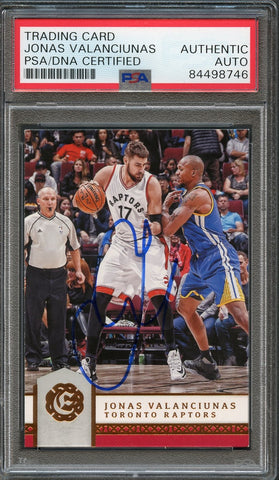 2016-17 Panini Excalibur #168 Jonas Valanciunas Signed Card AUTO PSA Slabbed Toronto Raptors