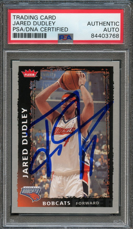 2008-09 Fleer Basketball #80 Jared Dudley Signed Card AUTO PSA Slabbed Bobcats