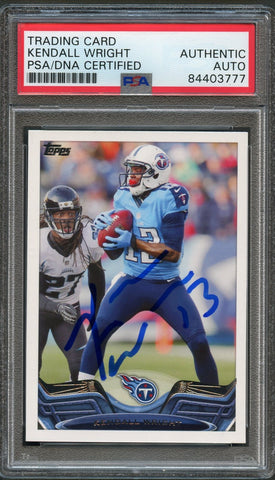 2012 Topps #378 Kendall Wright AUTO card PSA Slabbed Tennessee Titans Signed