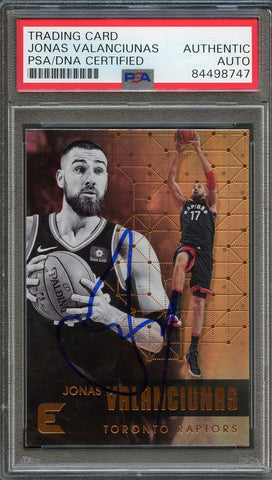 2017-18 Panini Essentials #187 Jonas Valanciunas Signed Card AUTO PSA Slabbed Toronto Raptors