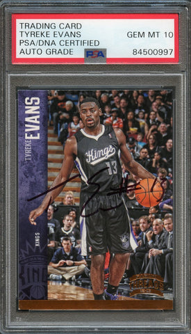 2012-13 Panini Threads #122 Tyreke Evans Signed Card AUTO 10 PSA Slabbed Kings