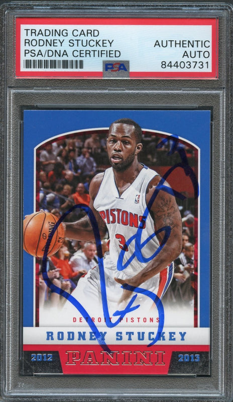 2012-13 Panini Basketball #145 Rodney Stuckey Signed Card AUTO PSA Slabbed Pistons