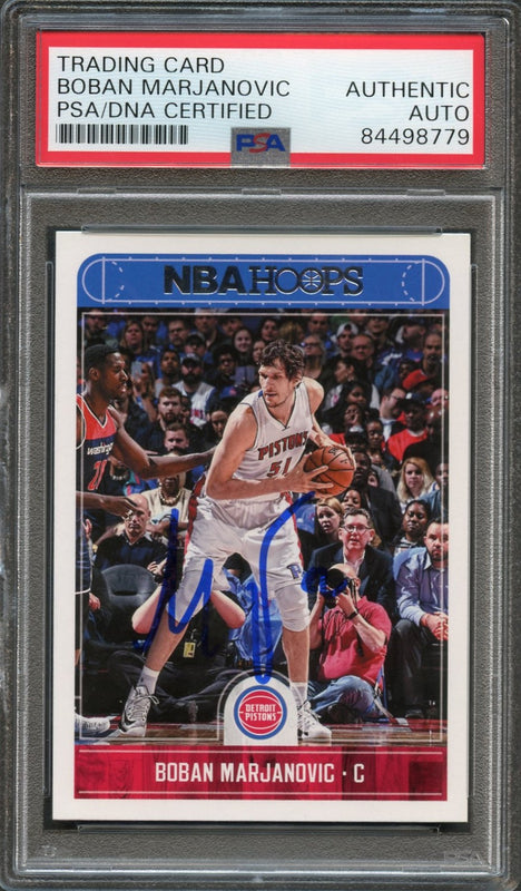 2017-18 NBA Hoops #168 Boban Marjanovic signed Auto Card PSA/DNA Slabbed Pistons