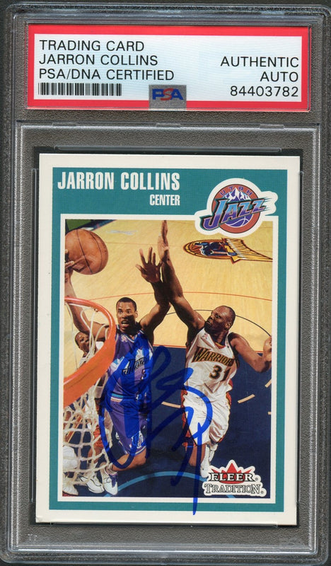 2002-03 Fleer Tradition #165 Jarron Collins Signed Card AUTO PSA Slabbed Jazz