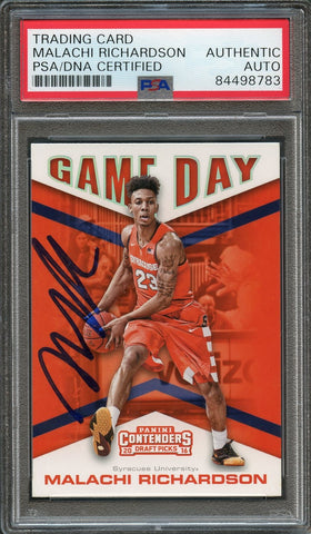 2016-17 Contenders Draft Picks Game Day #20 Malachi Richardson Signed Card AUTO PSA Slabbed Syracuse