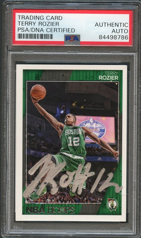 2016-17 NBA Hoops #175 Terry Rozier Signed Card AUTO PSA/DNA Slabbed Celtics