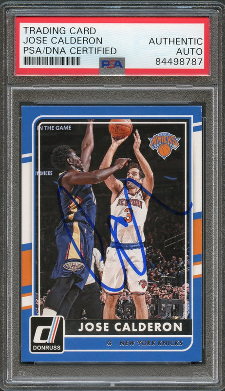 2015-16 Donruss Basketball #138 Jose Calderon Signed Card AUTO PSA Slabbed Knicks