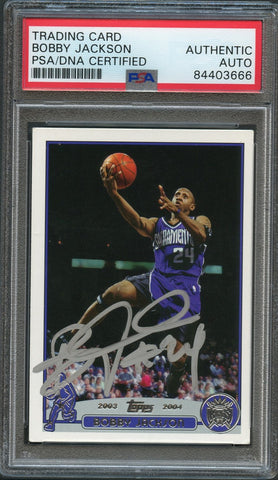 2003-04 Topps Basketball #111 Bobby Jackson Signed Card AUTO PSA Slabbed Kings