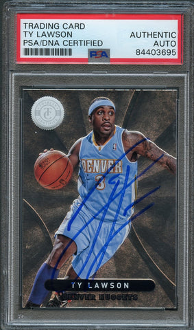 2012-13 Totally Certified #226 Ty Lawson Signed Card AUTO PSA Slabbed Nuggets