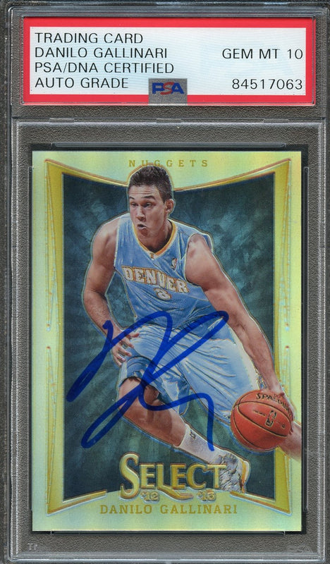 2012-13 Select Basketball Silver #31 Danilo Gallinari Signed AUTO 10 PSA Slabbed Nuggets