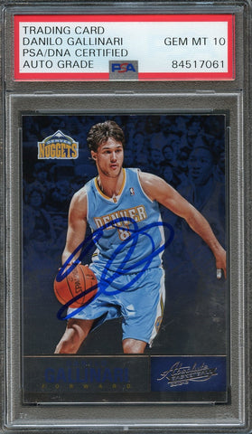 2012-13 Absolute Basketball #83 Danilo Gallinari Signed AUTO 10 PSA Slabbed Nuggets