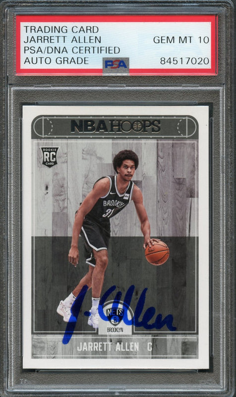 2017-18 NBA Hoops #272 Jarrett Allen Signed Card AUTO 10 PSA Slabbed RC Nets